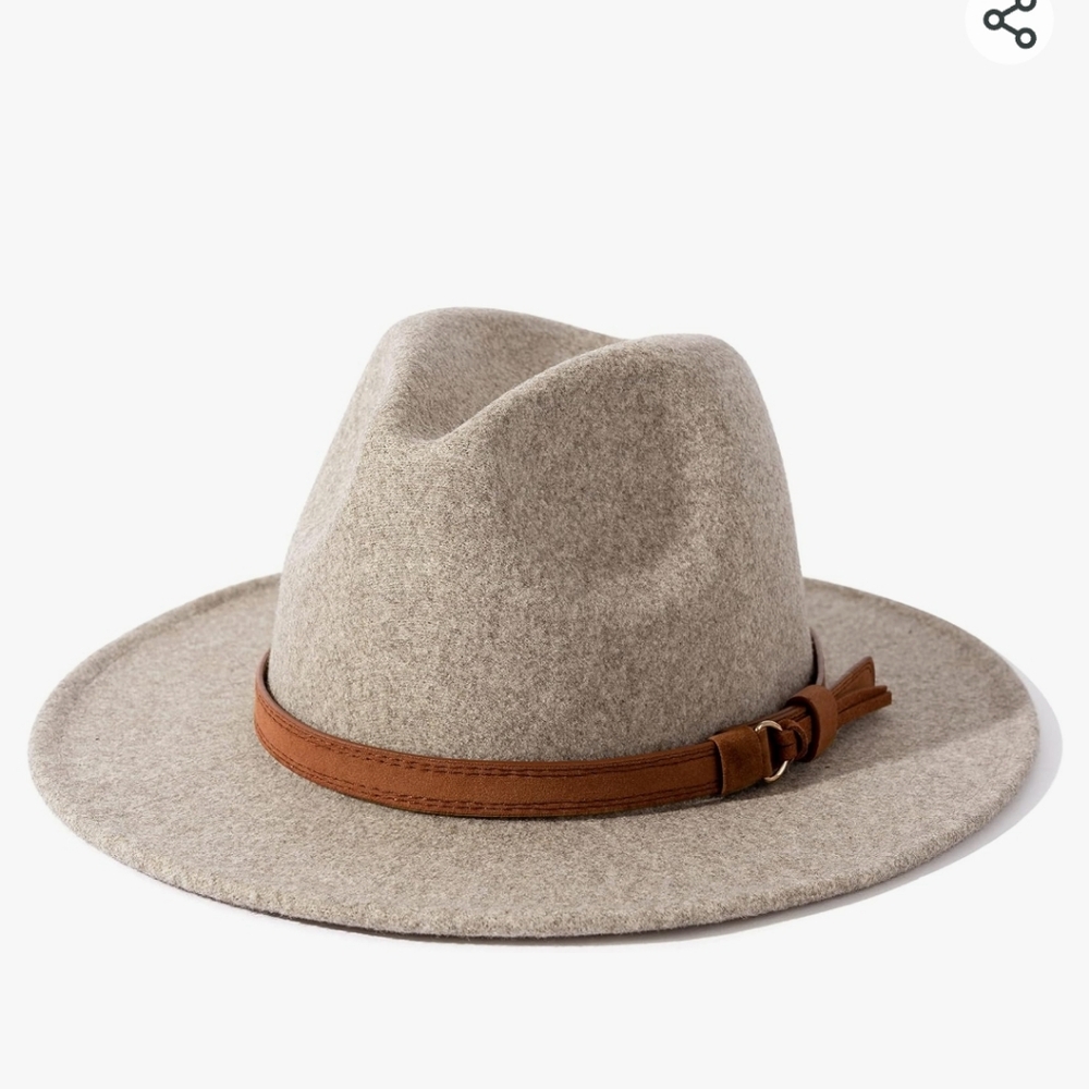 Lisianthus Women's Classic Wool Fedora with Belt Buckle Fedora Panama Hat